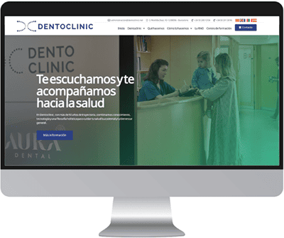 Diseño web profesional con WordPress para la clínica dental Dentoclinic.