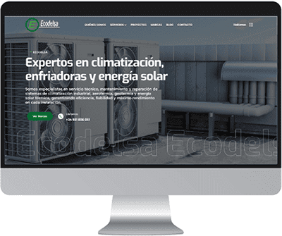 Diseño de sitio web industrial y técnico para la empresa de climatización Ecodelsa.