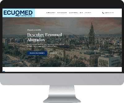 Diseño de página web corporativa y estratégica para el despacho Ecuomed Abogados.