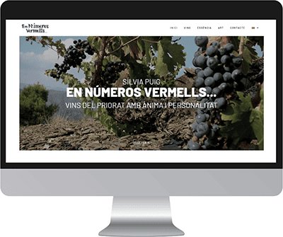 Maquetación de sitio web corporativo optimizado para la bodega de vinos En Números Vermells.