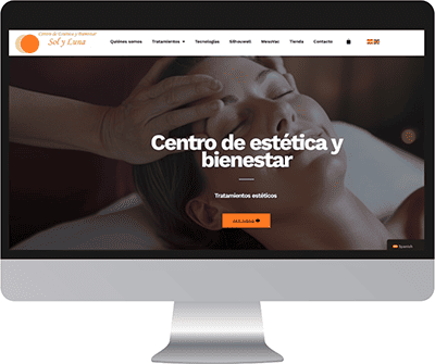 Diseño web WordPress y Elementor Pro para el centro de estética y bienestar Sol y Luna.