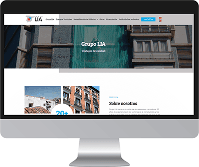 Diseño de página web corporativa para el grupo empresarial Grupo Lia.