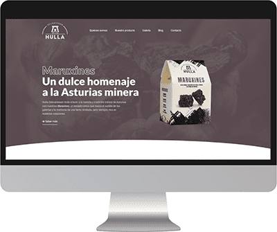 Diseño de web corporativa en WordPress y Elementor Pro para la marca de dulces asturiana Hulla.