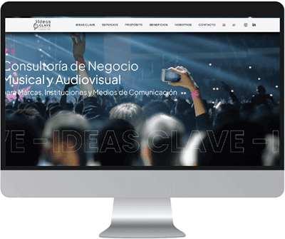 Diseño web profesional para la consultoría de negocio musical y audiovisual Ideas Clave.