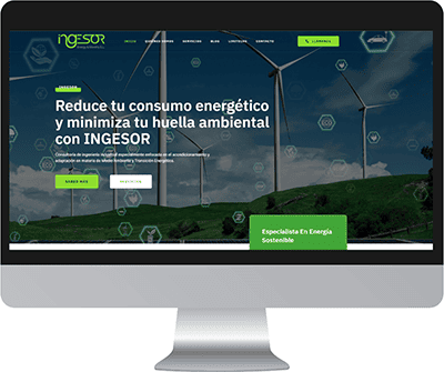 Maquetación de sitio web corporativo sobre eficiencia energética para la ingeniería Ingesor.