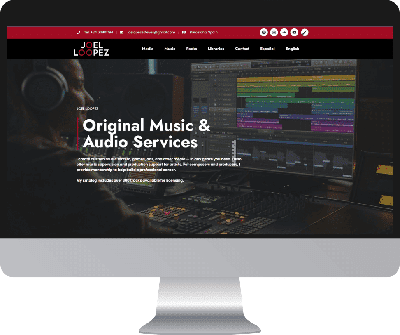 Diseño web WordPress para servicios de producción musical Joel Loopez