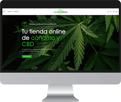 Desarrollo de tienda online especializada en CBD con Elementor Pro para Mundo Cáñamo.