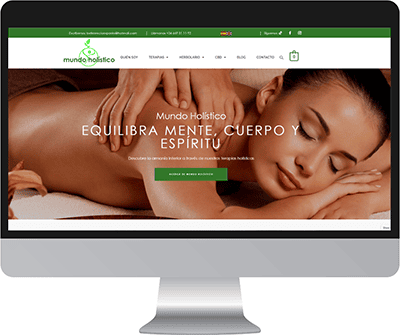 Diseño de página web corporativa optimizada y visual para el Herbolario Mundo Holístico.